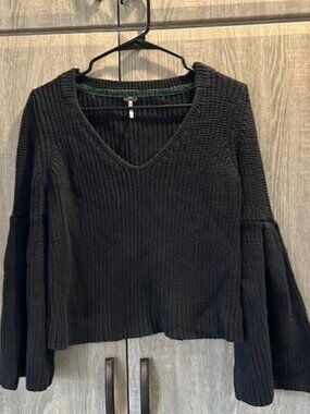 Free People Bell Sleeve Shaker Knit Sweater